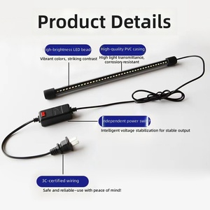 Lumière <span class=keywords><strong>LED</strong></span> pour <span class=keywords><strong>aquarium</strong></span> en verre, modèle <span class=keywords><strong>T8</strong></span>, étanche, à changement de couleur, pour plantes aquatiques, poissons ornementaux, petits aquariums, montage sur ligne d'eau - Product Image 2