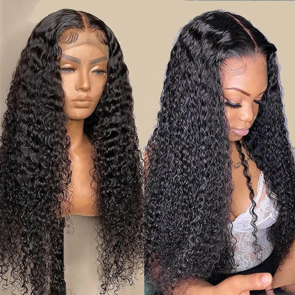 Thick Full Hair 13*4 Lace Front 40 Inches Wigs High Quality Kinky Curly for Black Women Virgin Cuticle Aligned Hair Swiss Lace