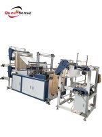 Machine semi-automatique DZB-A600 pour la fabrication de sacs de courses de supermarché à ouverture plate, à double couche, avec et sans mandrin en plastique