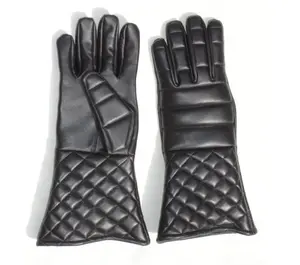 Guantes de esgrima de cuero para hombre, guantes de esgrima con acolchado de cuero, para práctica de cuero