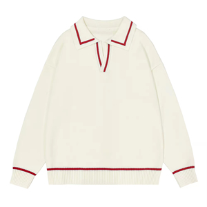 Design Jacquard Logo del marchio <span class=keywords><strong>maglione</strong></span> da <span class=keywords><strong>uomo</strong></span> stile Casual collo a <span class=keywords><strong>Polo</strong></span> Design tinta unita <span class=keywords><strong>maglione</strong></span> in cotone da <span class=keywords><strong>uomo</strong></span> - Product Image 4