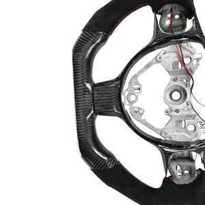 Volant sport personnalisé DINGNUO en fibre <span class=keywords><strong>de</strong></span> carbone et cuir pour Corolla <span class=keywords><strong>Prius</strong></span> Yaris RAV4 Camry - 3 branches, 35 mm, fabriqué au Guangdong - Product Image 3