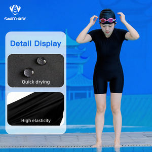 Traje de Baño de <span class=keywords><strong>Entrenamiento</strong></span> <span class=keywords><strong>para</strong></span> Niños con Protección UV, Sin Mangas, Pierna Corta, Cierre Frontal, Nailon y Spandex, Servicio Personalizado - Product Image 3