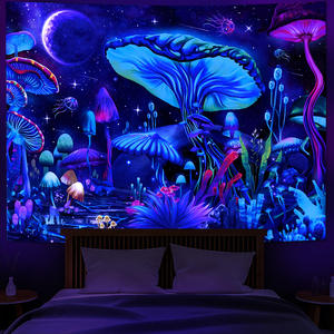 Décor de fête psychédélique personnalisé, fond imprimé réactif aux UV fluorescents, tapisserie murale rétroéclairée pour l'art néon - Product Image 6