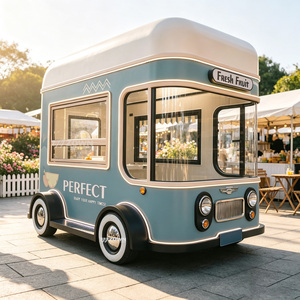 Camión de Comida Eléctrico Retro Personalizable, Carrito Móvil de Jugos de Frutas y Helados, Vehículo de Comida Rápida para Exteriores - Product Image 1