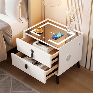 Console de maquillage moderne en bois style crème, tout-en-un, avec rangement latéral et design rétractable, idéale pour les espaces compacts - Product Image 4