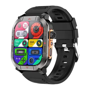 HK84 GPS <span class=keywords><strong>Reloj</strong></span> inteligente para exteriores Pantalla AMOLED con 3ATM Linterna LED resistente al agua Estilo <span class=keywords><strong>deportivo</strong></span> <span class=keywords><strong>Smartwatch</strong></span> para hombres Resistencia a los golpes - Product Image 1