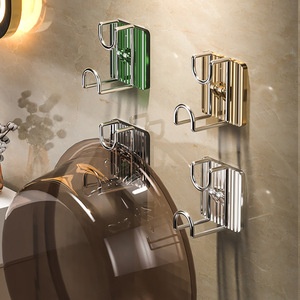 Bathroom <b>Wall</b> Mounted Storage Rack <b>Corner</b> <b>Shelf</b> Durable Metal Hook For Toilet Basin Organizer Rectangle Shape Custom Size - Product Image 1