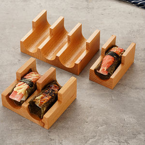 ถาดวางซูชิแบบมือถือ 1/<span class=keywords><strong>2</strong></span>/3/4/5 ช่อง ทำจากไม้วอลนัท แบบตั้งพื้น พกพาสะดวก ใช้สำหรับวางทาโก้ได้ - Product Image 4