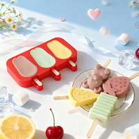 Moules en silicone écologiques à formes de dessins animés multiples, moules de haute qualité pour sucettes glacées et glaces pour les tout-petits, fabrication maison de produits congelés