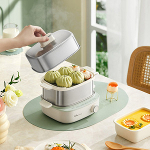 Cuiseur vapeur électrique Bear ZDQ-E12R2, machine à petit-déjeuner multifonctionnelle à trois niveaux en acier inoxydable avec minuterie intelligente - Product Image 2