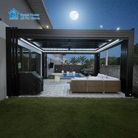 Sweet Home Umweltfreundliche Bioklimatische Aluminium-Pergola für den Außenbereich mit Motorisiertem Verstellbarem Dach, Wasserdichter Überdachung und Natürlichen Schatten