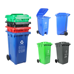 120L Park Rubbish Bin moving plastic trash can /moving ash containers /plastic waste bin
