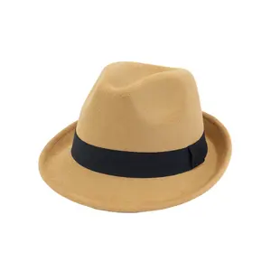 Khuyến Mại Unisex Đầy Màu Sắc Miễn Phí Logo Ribbon Cảm Thấy Mũ Fedora