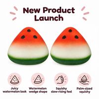 Jouet Squishy Pastèque à Remontée Lente, Jouet Anti-Stress à Presser de la Taille d'une Main, Jouet Sensoriel pour Enfants de 3 Ans et Plus et Adultes