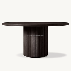 Bộ bàn ăn gỗ sồi nguyên khối cao cấp 4 ghế, bàn tròn, nội thất phòng ăn - Product Image 5