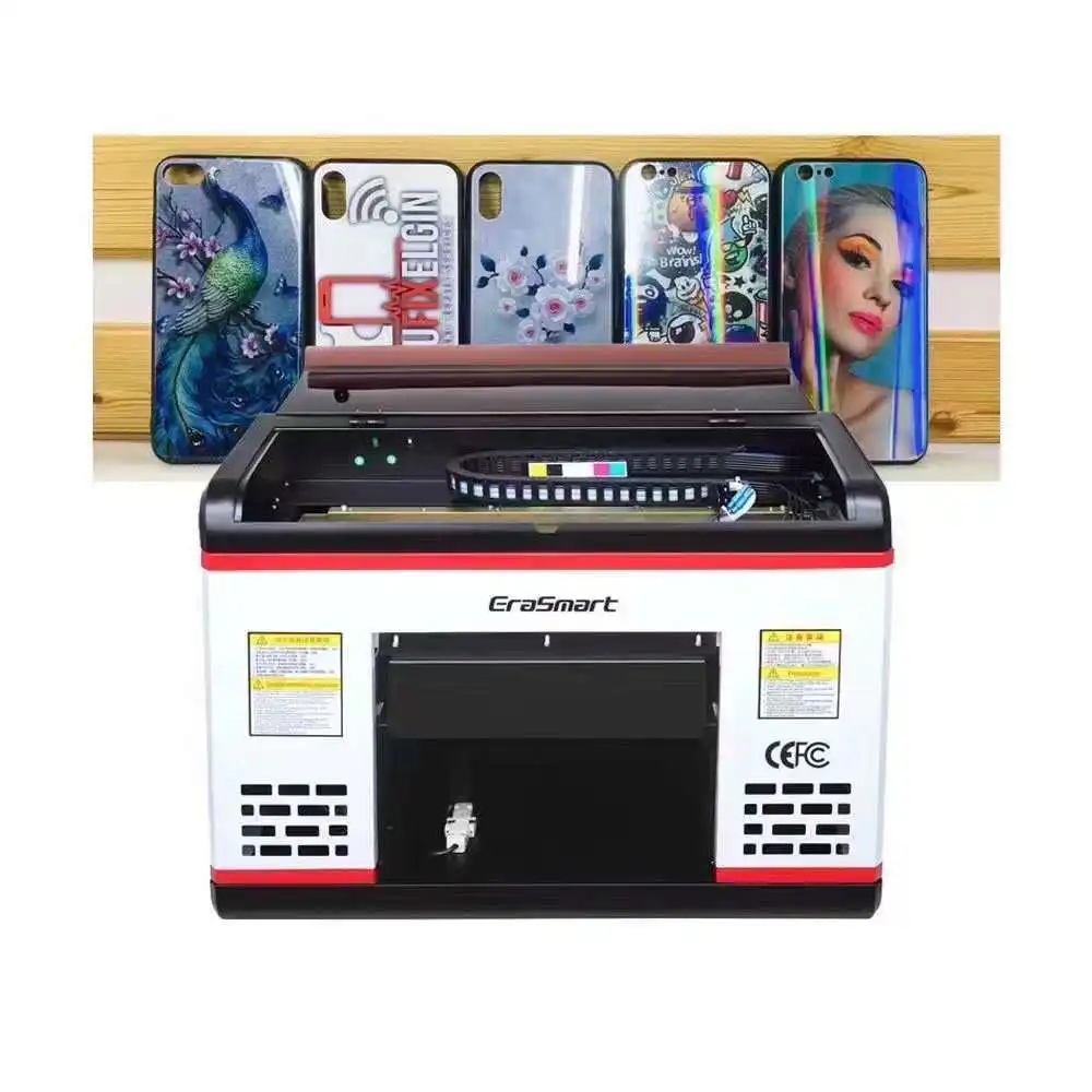 Erasmart Digital Metal UV Printer A3 size inkjet Flatbed Aluminum Copper Industry Sign PVC card Printing Machine