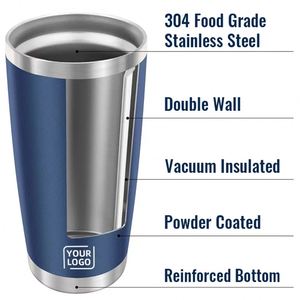 Gobelet isotherme sous vide 20oz 30oz, tasse de voyage à double paroi, tasse à café personnalisée en acier inoxydable isolée - Product Image 3