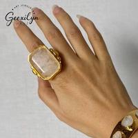Fabrication Professionnelle – Meilleures Ventes : Index Géométrique Carré Vintage Français avec Sertissage en Cristal, Plaqué Platine/Or 18K