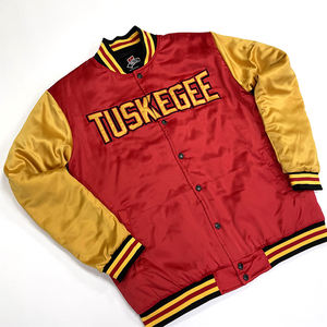 Satin <b>Jacket</b> Custom Embroidery Design Ribbed Elastic <b>Retro</b> Vintage Baseball Bomber <b>Jacket</b> - Product Image 3