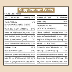 High Absorption Multivitamin Tablets Nutritional <b>Supplement</b> Boost Immunity Support Nerve Health Vitamins Tablets 90 Tablets - Product Image 2