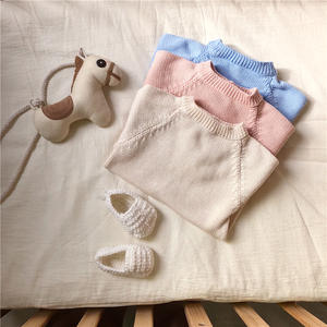 Combinaison en coton à manches longues pour bébé unisexe, barboteuse tricotée - Product Image 2