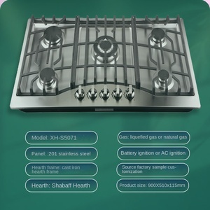 Aparato de cocina Zhongshan 4 quemador de gas 1 Placa calefactora eléctrica Estufa de cocina de gas LPG/NG Gas convertible y placa eléctrica - Product Image 3