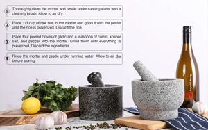 <span class=keywords><strong>Amazon</strong></span> Venta caliente negro granito natural piedra clásico ajo Smashing Gu Set - Product Image 6