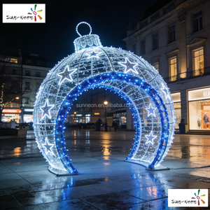 Luces LED en forma de arco con bolas de luz para decorar eventos, Navidad, Halloween, Diwali y otras festividades. - Product Image 4