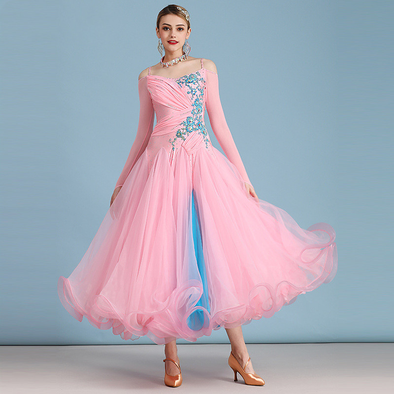 pink ballroom dress Tickled Pink - Ballroom Dance Dress. Custom Made Ballgown for Standard / Smooth With Swarovski