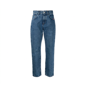 Pantalon en jean vintage taille basse coupe droite ajustée personnalisable pour femme, respirant, écologique, coupe-vent, 100 % coton à carreaux - Product Image 1