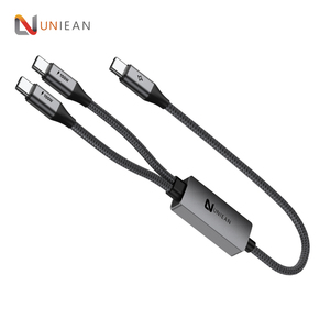 UNIEAN Venta al por mayor <span class=keywords><strong>Tipo</strong></span>-c 480Mbps <span class=keywords><strong>cable</strong></span> de datos <span class=keywords><strong>2</strong></span> en 1 <span class=keywords><strong>Cable</strong></span> USB PD100W <span class=keywords><strong>tipo</strong></span> C <span class=keywords><strong>cable</strong></span> de <span class=keywords><strong>carga</strong></span> rápida para Iphone a Notebook - Product Image 1