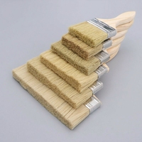 Pinceau industriel à poils naturels doux et fibres synthétiques pour peinture murale, colle de barbecue, nettoyage domestique, manche en bois