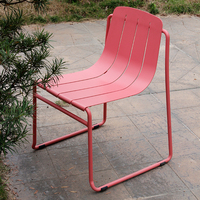 Mobilier d'extérieur moderne et simple, chaise de salon de jardin, chaise de café en métal, chaise de pied de traîneau d'extérieur