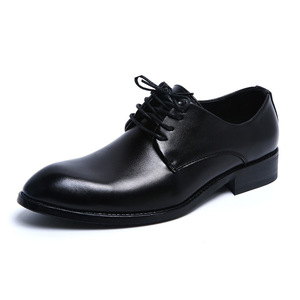 Zapatos Formales de Cuero para Hombre, Estilo Británico Coreano, con Aumento de Altura Interno, Punta Puntiaguda, con Cordones, Modernos, para Boda, Juveniles, Casuales - Product Image 5