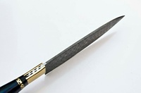 Professioneel koksmes SCK-132 SIZZCO Damascus staal scherp lemmet op maat gemaakt hoge kwaliteit hardhouten handvat messing clip