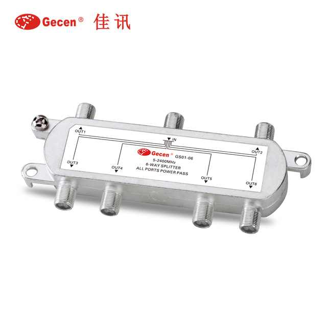 Gecen 5-2400Mhz 6 Way Satellite Splitter Model GS01-06