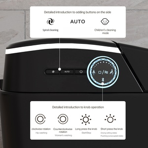 Inodoro Inteligente con Bidé Integrado, Aprobado por ETL y CUPC, Enchufe Estadounidense de 110V, Montaje en el Suelo, Color Negro Mate, con Asiento con Calefacción y Control Remoto - Product Image 6