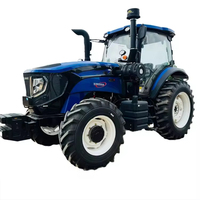 Tracteur agricole à roues 4x4 de 120 CV avec moteur diesel et charrue, matériel agricole robuste pour le labour, le désherbage et la récolte