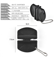Aiguiseurs de couteaux en céramique, Mini Portable en acier au tungstène papillon lame de cuisine couteaux de poche, outil en pierre à aiguiser 1 pièce