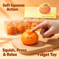 Jouet de simulation d'orange à presser, doux et moelleux, design réaliste en forme de fruit, jouet anti-stress et de décompression pour enfants