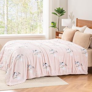 Couverture en peluche Snoopy, motif imprimé, légère, en velours, de la marque Berkshire Blanket, couleur <span class=keywords><strong>rose</strong></span> printemps, taille double 60x90 - Product Image 2