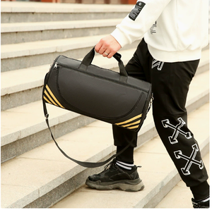 Bolsa Deportiva de Poliéster Estilo Normcore/Minimalista en Bloques de Color Negro y Amarillo, con Dos Asas y Cierre de Cremallera, para Mujer - Product Image 5