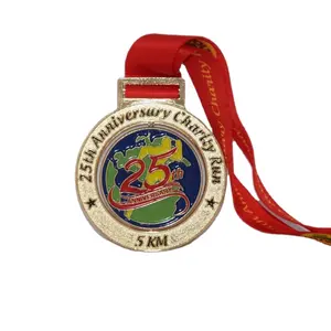 Premi medaglie e nastri in metallo sportivo Souvenir Gift Casting miracolosa maratona medaglia miracolosa trofeo vincitore medaglia personalizzata