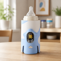 Nouvelle chauffe-biberon portable sans fil à température constante, 6 vitesses réglables, affichage numérique, chauffe-lait universel pour l'extérieur