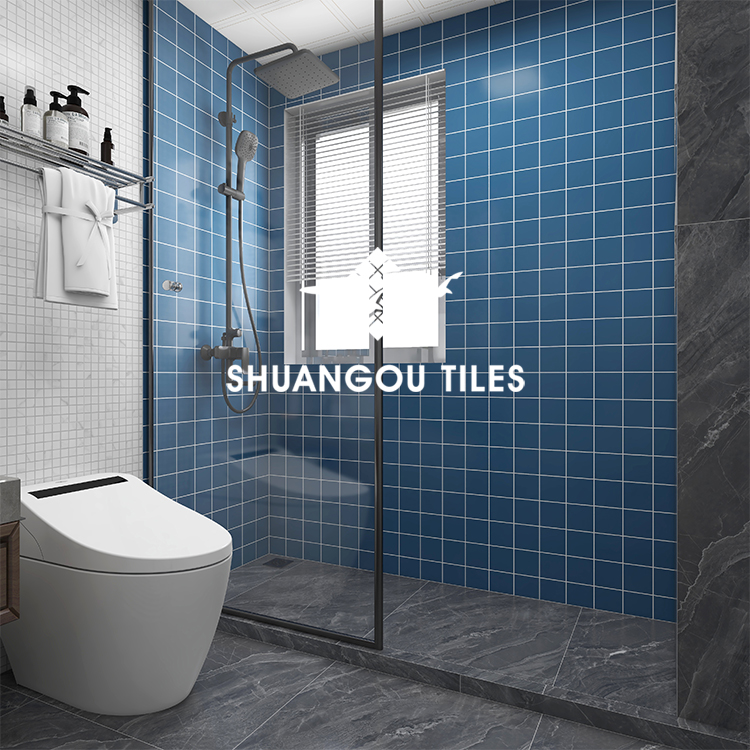 Navy Blue Matt Mosaic Tile – Modern Design for Bathroom & Kitchen