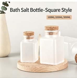 Offre Spéciale – Pot Cosmétique Carré en ABS Transparent ou <span class=keywords><strong>D</strong></span>époli de 100ml, 200ml, 300ml – Bouteille Vide en Plastique pour Sels de Bain - Product Image 4