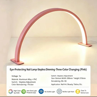 Half Moon Beauty Table Lamp for Salon , LED Magnifying Lamp With Trolley Stand , Louper Light for Lash Tattoo Nail Studio