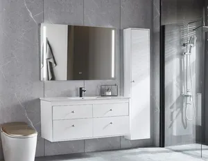Hochwertige moderne Einzel waschbecken Badezimmer möbel Eitelkeit mit Spiegel
