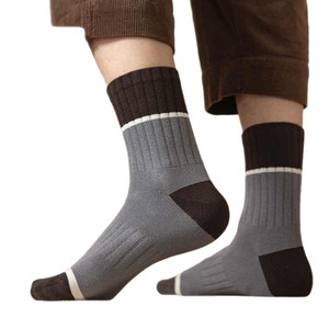 Crew Socks Mid-Calf Breathable Sweat Absorbent Casual Sport Socks For Men Women Daily Wear Color Blocking Design - Product Image 5
